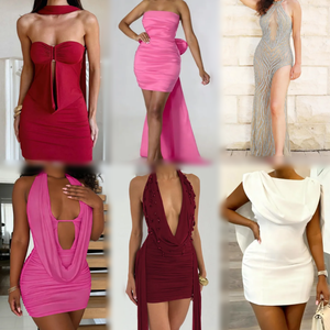 2026 Women's <b>Mixed</b> Print Sexy Casual Dress Wholesale Clearance Inventory - Product Image 4