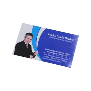 Carte <span class=keywords><strong>de</strong></span> visite professionnelle bleu vif, format 90x55mm, 300g/m², avec pelliculage brillant, pour événements d'entreprise, agents, formations, voyages, hôtels - Product Image 1