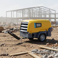 Compresseur d'air mobile Atlas Copco XAS78 7 bars avec 160 CFM, 100 psi, lubrifié, état neuf, moteur diesel pour l'exploitation minière