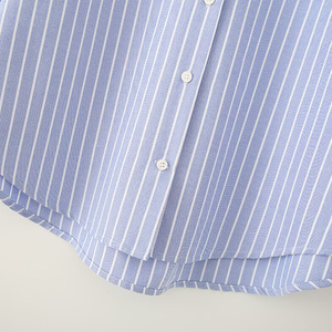 PB & ZA kadınlar 2025 bahar yeni Chic moda çizgili Oxford pamuk bluzlar Vintage uzun kollu kadın gömlek Blusas Chic Tops - Product Image 4