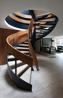 Escalier en colimaçon rond incurvé moderne en arc droit Ace