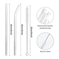 Lot de 6 pailles en verre réutilisables en borosilicate – Écologiques pour whisky et cocktails