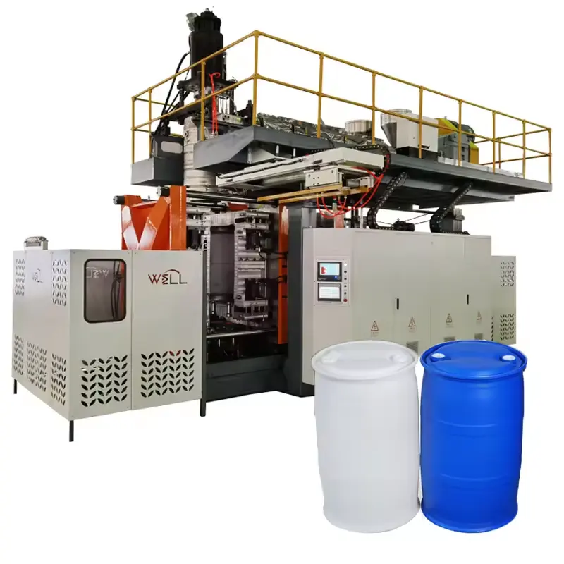 Chemische Dubbellaag L Ringvat Blaasvormmachine Plastic Liter Hdpe 200l 220 Liter 55 Gallon Makende Machine Blauwe Trommel