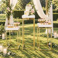 Support à gâteau de mariage avec cadre géométrique en métal, décoration de table de desserts, centres de table de mariage, décoration de mariage