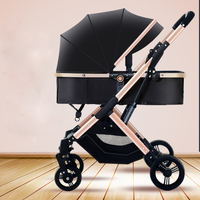 Poussette à pousser bidirectionnelle 0-3 ans Poussette bébé de haute qualité Poussette pratique légère avec auvent multifonction