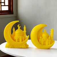 Moule en silicone pour bougie aromathérapeutique en forme de lune transfrontalière, moule décoratif en résine à gouttelettes de plâtre en forme d'étoile et de croissant de lune pour bricolage