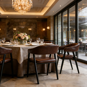 Sillas de Restaurante Modernas con Patas de Madera Maciza, Tapizadas, Asientos Comerciales para Comedor, Estructura de Madera, Silla de Bistro, Cafetería, Juego de Muebles para Hotel - Product Image 3