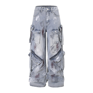 <span class=keywords><strong>Jeans</strong></span> Neri Personalizzati a Vita Bassa per Uomo, Stile Vintage, Pantaloni a Zampa con Ricami, <span class=keywords><strong>Jeans</strong></span> Larghi Taglie Molto Grandi - Product Image 5