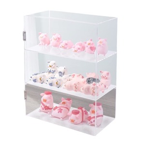 Modern Three-Layer Transparent <strong>Acrylic</strong> <strong>Display</strong> Cabinet Non-Assembled Lock Countertop Dust Protection Advertising <strong>Display</strong> Stand - Product Image 2