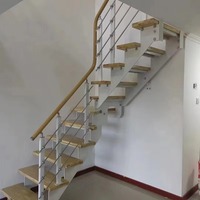 Escalier à cordes réglable, design simple et élégant, marches en bois massif, installation facile, escalier à plateaux noirs