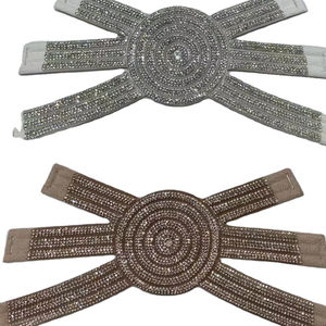 Décoration en verre en gros, sandales en strass, matériau supérieur de pantoufles, chaussures semi-finies en strass de cristal - Product Image 1