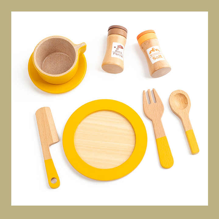 Kids Wooden Pretend Play Kitchen Accessories Gift Toys