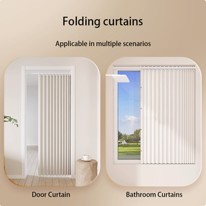 Rideau de <span class=keywords><strong>douche</strong></span> pliable à boucle magnétique double face de 32 pouces : mini pare-éclaboussures accordéon pour baignoire, <span class=keywords><strong>camping</strong></span>-<span class=keywords><strong>car</strong></span> et baignoire de toilettage pour animaux - Product Image 4