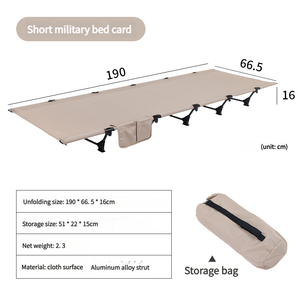 Lit de camping portable en alliage d'aluminium ultra-léger pliable pour le voyage sur la route de compagnon d'hôpital de sieste de bureau - Product Image 5