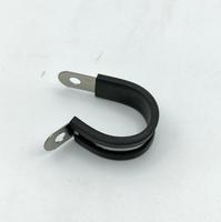 Colliers de serrage réglables en acier galvanisé avec insert en caoutchouc, attaches en P pour sécuriser les tuyaux et câbles, diamètre 50 mm, 15 mm