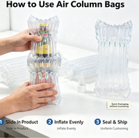 Sac gonflable à colonnes d'air antichoc et anti-humidité, emballage de protection en PE, taille personnalisée, logo, pour bouteilles de vin, de sauce ou articles fragiles