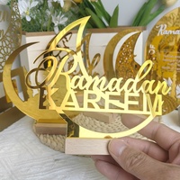 Eid Mubarak Acrylique Ornements Ramadan Lune Étoile Château Décor De Table Pour La Décoration De Table Murale Islamique