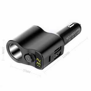 ที่ชาร์จในรถยนต์แบบคู่ 2 ช่อง USB 3.1A Type-C 65W QC3.0 ชาร์จเร็ว พร้อมปลั๊กจุดบุหรี่ ป้องกันไฟฟ้าลัดวงจร สำหรับแล็ปท็อปและมือถือ - Product Image 4