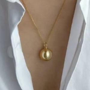 Collar de Plata Pura con Colgante de Cuentas de Oro Natural, Listo para Satisfacer sus Necesidades, Directo de la Tienda de Oro - Product Image 1