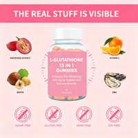 Beer-vormige hart-ster-vrucht aangepaste fles 30 stuks supplement kwaliteit glutathion gummies