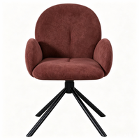 Fauteuil pivotant moderne rouge très vendu avec dossier haut et pieds en métal, chaise rotative à 360 degrés pour le bureau et la maison