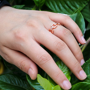 Anello da uomo in rame con zirconi intarsiati, elegante gioiello da mano per cerimonie e uso quotidiano - Product Image 5