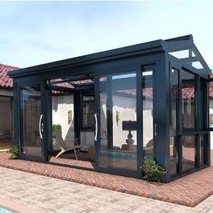 Không thấm nước mặt trời phòng độc lập Hợp kim nhôm Tempered <span class=keywords><strong>Glass</strong></span> phía trước trở lại vườn PHÒNG NHÔM khung trượt tam giác cho ngoài trời - Product Image 6