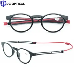 DCOPTICAL Design CE Einstellbare Presbyopie-Brille mit weichem hängendem Hals Unisex Silikon Faltbarer Magnet Lesebrille Männer Frauen