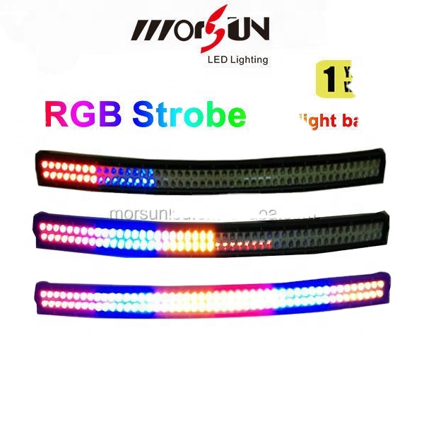 Большая скидка! 50 ''светодиодных проблесковых огней, бар, изогнутые 288 Вт внедорожный светодиодный бар, RGB Светодиодный модуль 12 вольт стробоскоп пульт дистанционного управления для 4wd, внедорожник, автомобиль