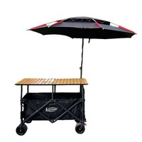 Chariot utilitaire pliable en acier inoxydable avec design relevable pour le camping et l'utilisation en stand de marché nocturne