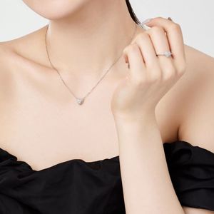 Collar de Joyería para Mujer Dylam Tiny Simplicity Design, Cadena de Plata S925, Eternity, con Colgante en Forma de Corazón con Circonita 5A - Product Image 2
