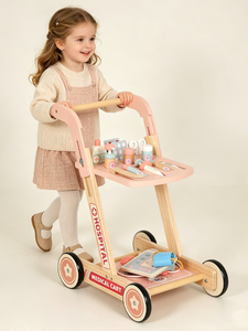 <span class=keywords><strong>Chariot</strong></span> de jeu en <span class=keywords><strong>bois</strong></span> pour enfants, kit médical de simulation pour le développement de l'intérêt et le jeu de rôle - Product Image 3