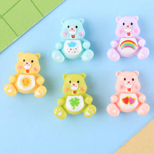 Fabrika toptan yaratıcı sevimli karikatür gökkuşağı ayı Diy el yapımı reçine dekoratif süsler büyük boy 3D Kawaii tırnak bakımı - Product Image 1