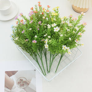 Plante verte artificielle en soie, <span class=keywords><strong>jasmin</strong></span>, petite chrysanthème <span class=keywords><strong>sauvage</strong></span>, décoration de mariage à domicile, fleur en PVC souple - Product Image 4