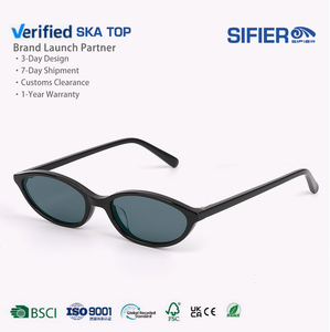 Sifier Hoge Kwaliteit Luxe Ovale Kleine Frame Zonnebril Mode Kleine Ovale Vintage Custom Cr39 Acetaat Unisex Zonnebril - Product Image 1