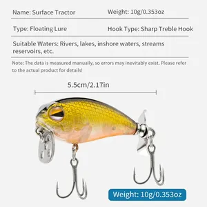Leurre de pêche <span class=keywords><strong>Minnow</strong></span> à hélice 10g 55mm, appâts artificiels durs flottants <span class=keywords><strong>pour</strong></span> <span class=keywords><strong>la</strong></span> pêche au <span class=keywords><strong>black</strong></span>-bass et à <span class=keywords><strong>la</strong></span> <span class=keywords><strong>truite</strong></span> - Product Image 2