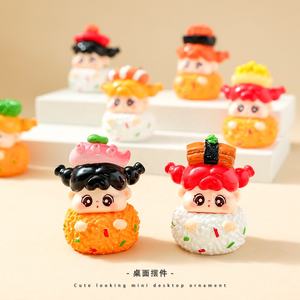 Mignon sushi série <span class=keywords><strong>QQ</strong></span> filles mignon poupée résine bureau petits ornements marée jouer tremble vivre aveugle sac en gros - Product Image 4