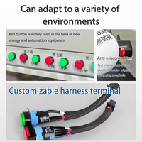 HBAN Saklar Tombol Tekan Plastik 16mm LED Momentary IP40 Tahan Air 5A 250V 2NO2NC Kepala Bulat Kontrol Peralatan Rumah Tangga Mekanis
