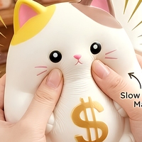 Chat porte-bonheur Squishy, balle anti-stress douce à rebond lent, jouet sensoriel, boîte cadeau, ornement de bureau, cadeau de fête
