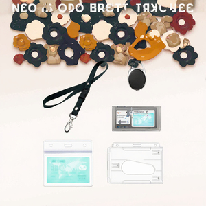 Porte-<span class=keywords><strong>badge</strong></span> rétractable en PVC écologique, lot de 4 avec pince à manteau et <span class=keywords><strong>cordon</strong></span>, porte-carte d'identité étanche - Product Image 3