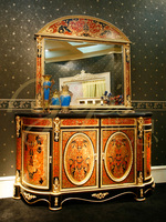 Yips LD-1203-0042 série européenne armoire de buffet de luxe sculpture en résine peinte à la main motif feuille d'or bois pour salle à manger