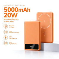 Batterie Li-Polymère OEM 5000mAh, chargeur sans fil magnétique, charge rapide 20W PD, chargeur portable avec écran LCD, type-C, métal