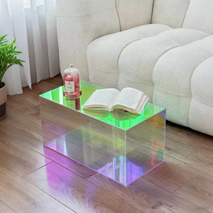 Mesa de Centro Modular Acrílica Clásica Moderna con Borde de Color Personalizable para Sala de Estar y Uso Doméstico - Product Image 1