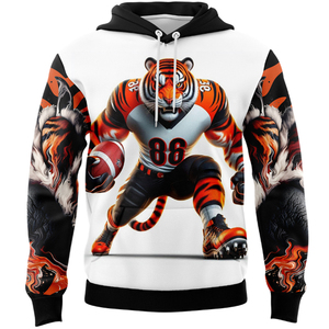 DOVEARK OEM/ODM Personalizzato USA Football Cincinnati Teams Nuova <span class=keywords><strong>Felpa</strong></span> Bianca con Cerniera, Leggings, Vestito con Cappuccio, <span class=keywords><strong>Felpa</strong></span> Pullover - Product Image 2