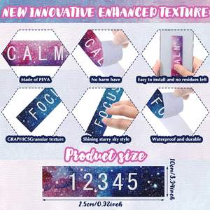 Xuri Minimalist Stress Relief Stickers Clean Lines Calm Colors Breathe Focus Cues Parfait pour la réduction de l'anxiété Espace de travail Relax - Product Image 3