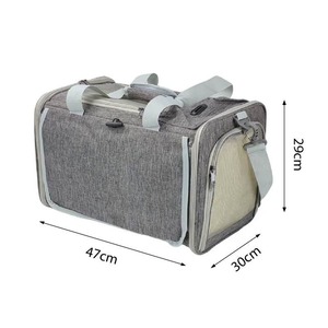 Nouveau sac de transport pliable pour animaux de compagnie - Sac à bandoulière chaud doublé en polaire pour chat et chien - Product Image 2