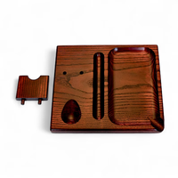 Plateau de roulement de tabac durable en gros avec fente pour accessoires et support pour pipe