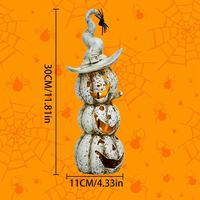 Artisanat en résine de citrouilles fantômes rétro réalistes, très vendu, chapeau de sorcière d'Halloween, araignée noire, lumières LED personnalisables pour les fêtes