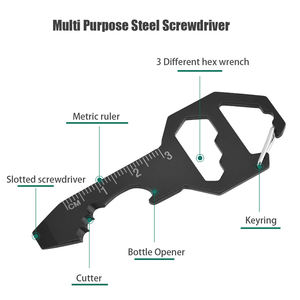 Llavero Multiherramienta, Herramienta de Bolsillo, Herramienta EDC con Abrebotellas, Destornillador, Regla, Mosquetón, Regalo Perfecto para <span class=keywords><strong>Camping</strong></span> - Product Image 2