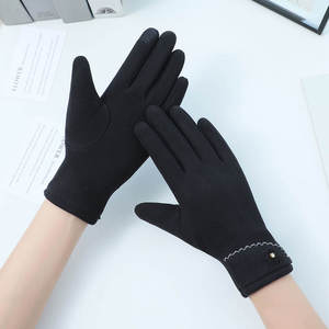 Guantes Elegantes de Invierno para Mujer, con Adornos Florales de Pedrería, Suaves, Cálidos, de Dedo Completo, para Uso Diario Informal al Aire Libre - Product Image 2